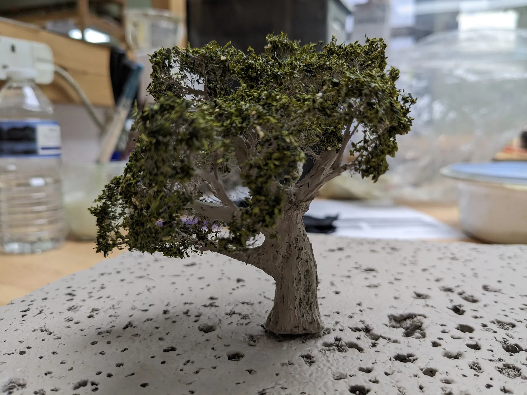 A finished tree on its base