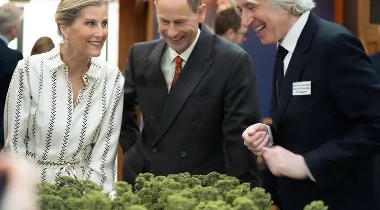 A royal visit, with our trees on the model. Photo: British Museum